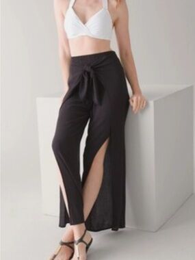 WHBM white Split-Leg Tie Front Wrap Beach Pants, size XS, NWT